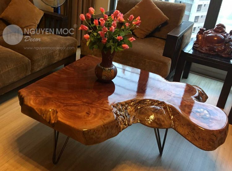 Bold Solid Coffee Table Modern Style with Hairpin Leg