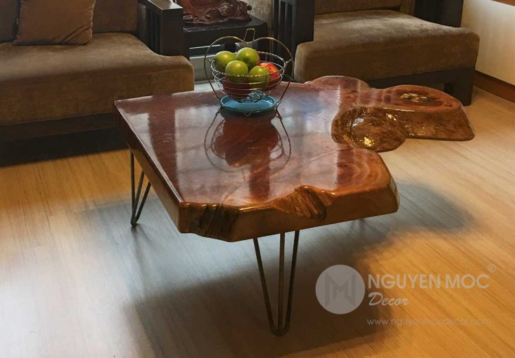 Bold Solid Coffee Table Modern Style with Hairpin Leg