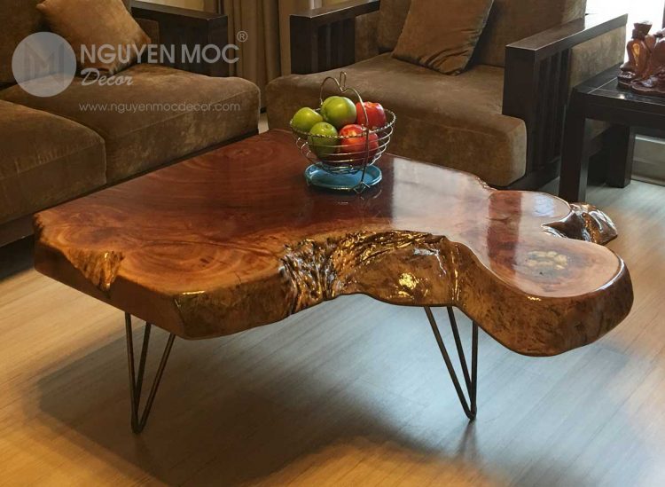 Bold Solid Coffee Table Modern Style with Hairpin Leg