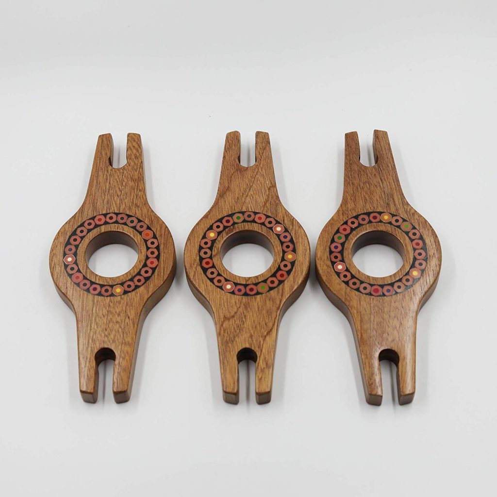 Triangle ColoredPencil Wine Holder with 3 Long Stem Glasses Nguyen