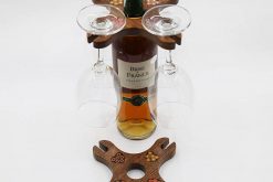 Colored-Pencil Wine Holder with 4 Long Stem Glasses