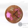 Erato Muse Resin Colored-Pencil Wood Clock