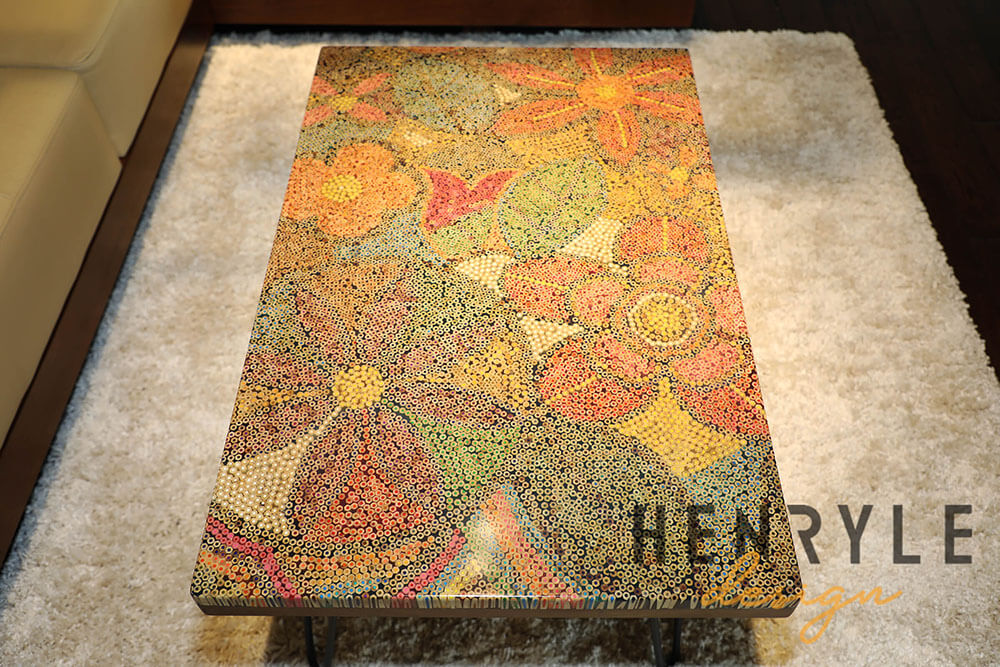 Exotic Flowers Colored-Pencil Coffee Table 5