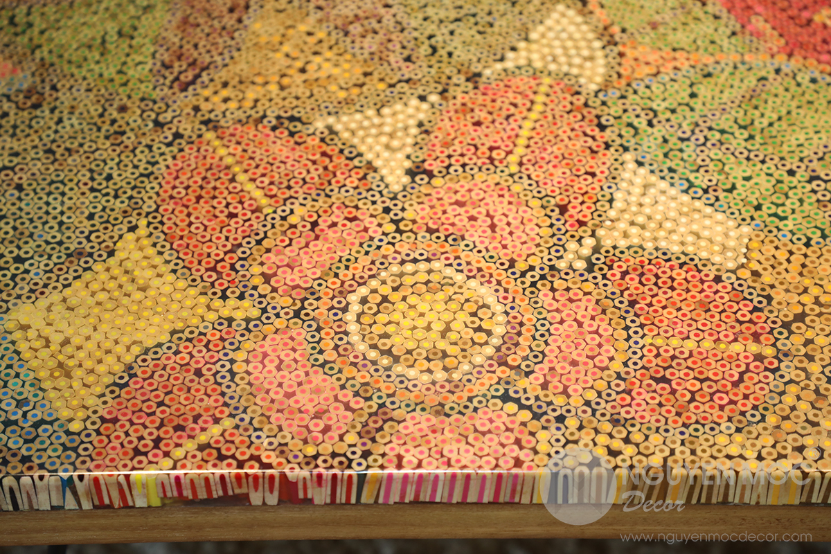 Exotic Flowers Colored-Pencil Table