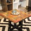 Five Blooms Colored-Pencil Coffee Table