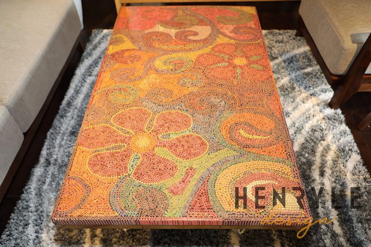 Garden of Eden Colored-Pencil Coffee Table 2