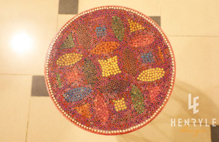Lucky Coins Colored Pencil Coffee Table V 1