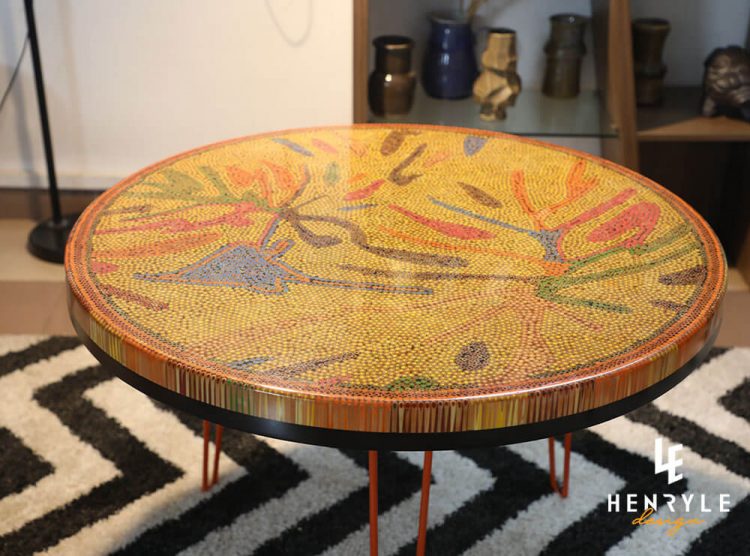 Golden Autumn Colored-Pencil Coffee Table