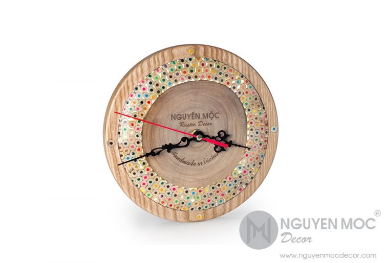 Rustic Rainbow Color Clock