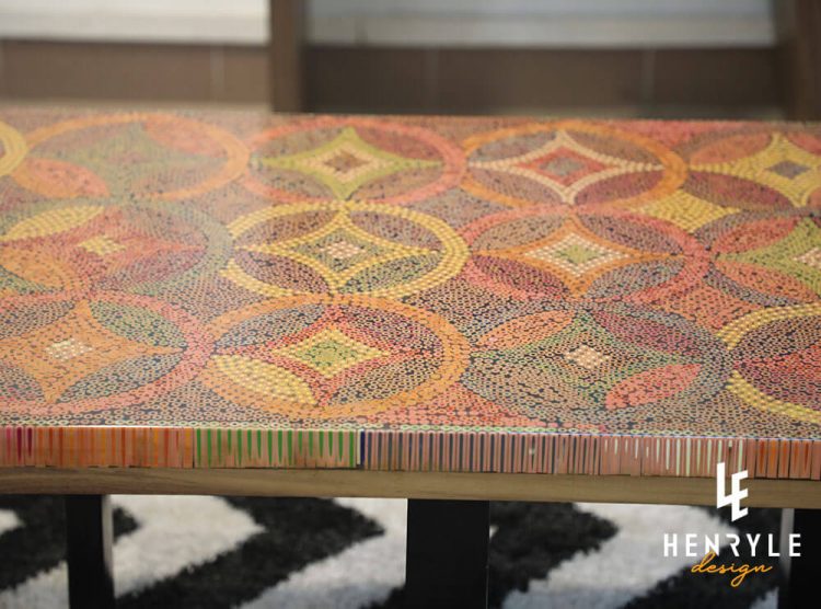 Starry Night Colored-Pencil Coffee Table - Nguyen Moc Decor