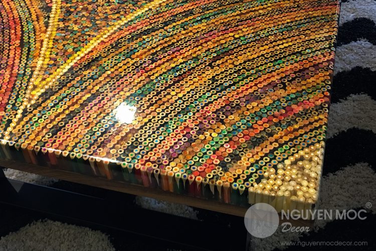 Sun Over the Rainbow Colored-Pencil Coffee Table