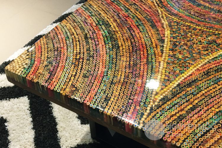 Sun Over the Rainbow Colored-Pencil Coffee Table