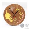 Thalia Muse Colored-Pencil Wood Wall Clock