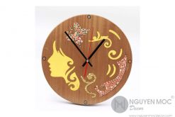 Thalia Muse Colored-Pencil Wood Wall Clock