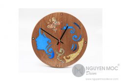 The Euterpe Resin Colored-Pencil Wood Clock