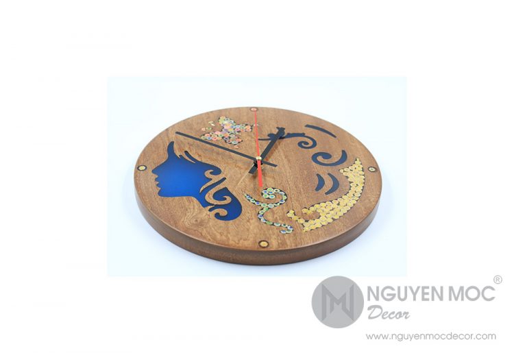 The Euterpe Resin Colored-Pencil Wood Clock