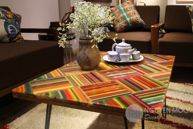 The Whimsy of Life Colored-Pencil Coffee Table