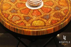 Wild Cosmos Flower Colored-Pencil Coffee Table III 1