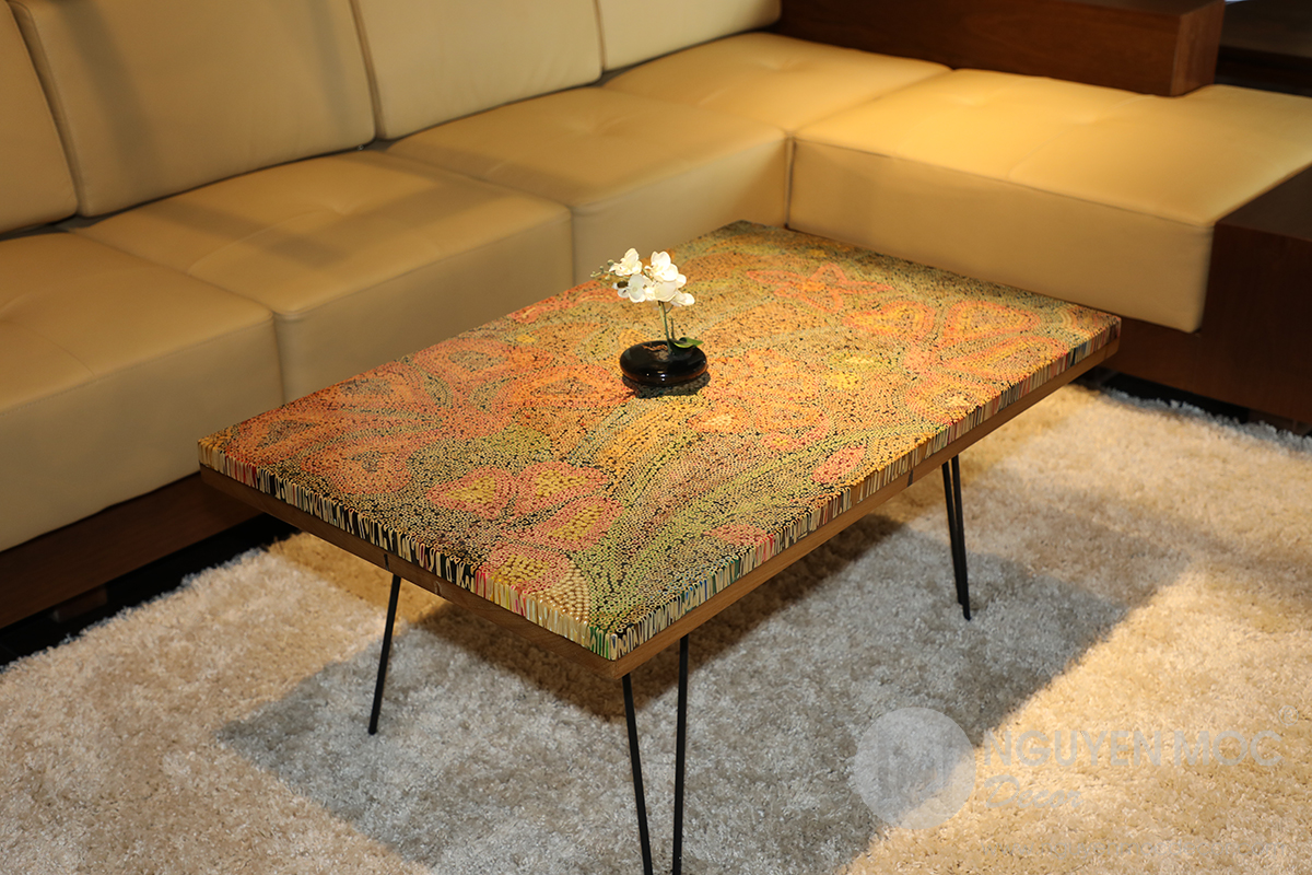 Wildflowers Colored Pencil Coffee Table Nguyen Moc Decor