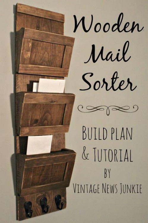 Wooden Mail Sorter